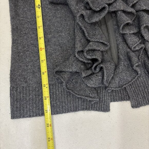 Juicy Couture Cashmere Blend Zipped Ruffled 3/4 Sleeve Cardigan Women Medium - Picture 13 of 14